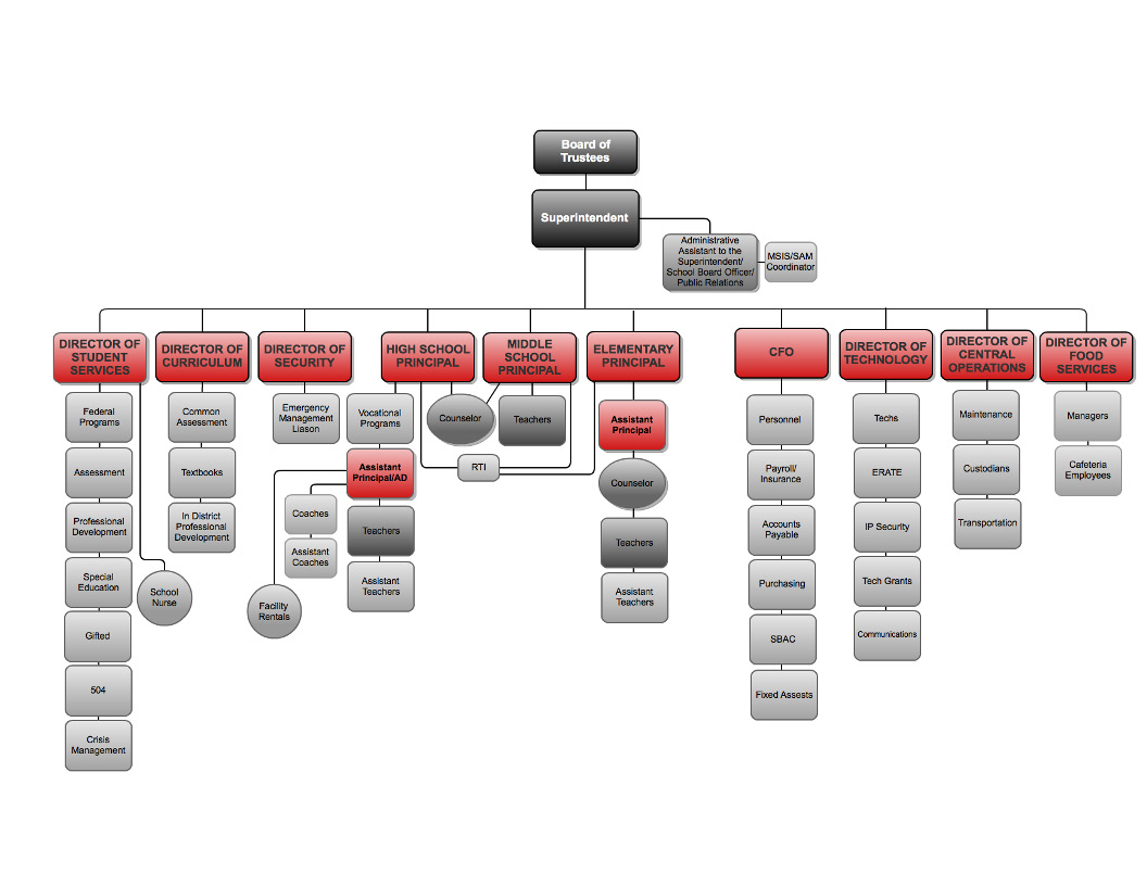 School District Organizational Chart Template Flow Chart